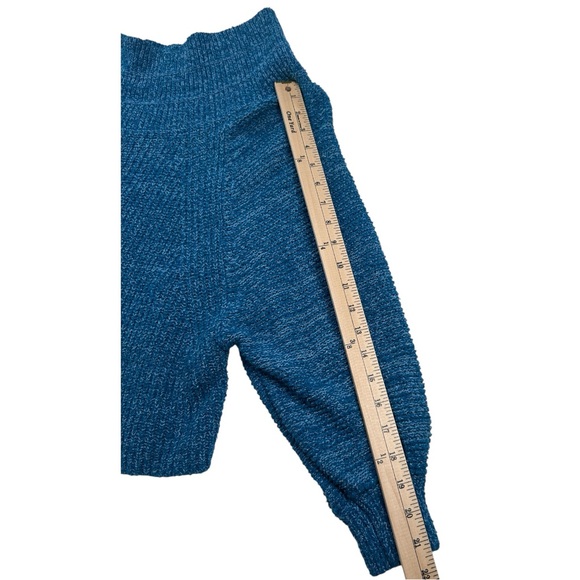 Free People Edessa Pullover Blue Off Shoulder Knit Sweater Balloon Sleeve Size S - Picture 9 of 12